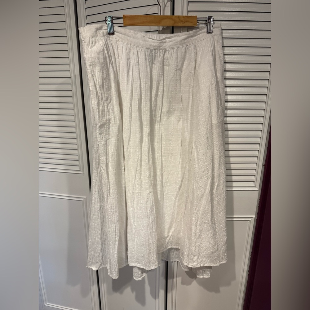 GAP Cream Pleated Midi A-Line Skirt